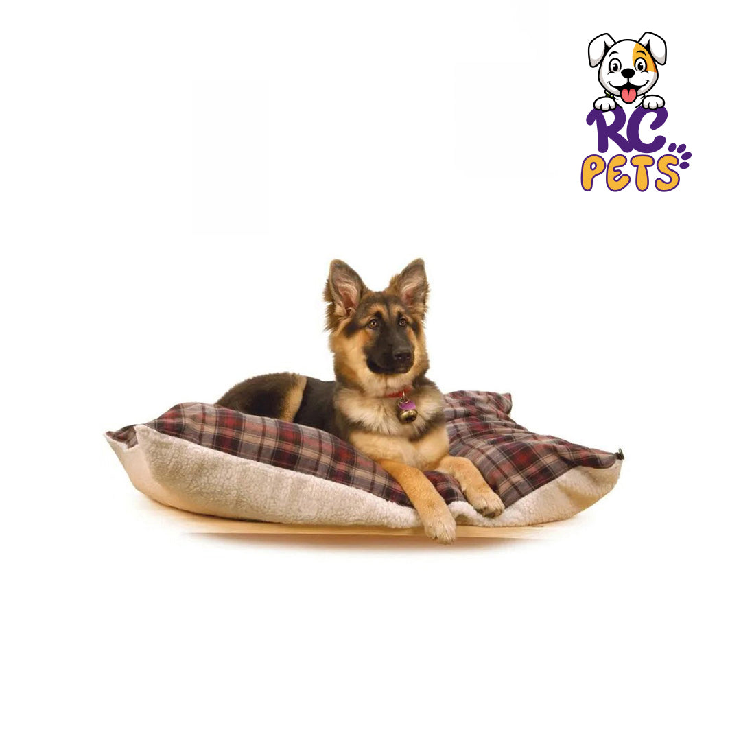 RC Pets - Flannel Sherpa Bed, Burgundy