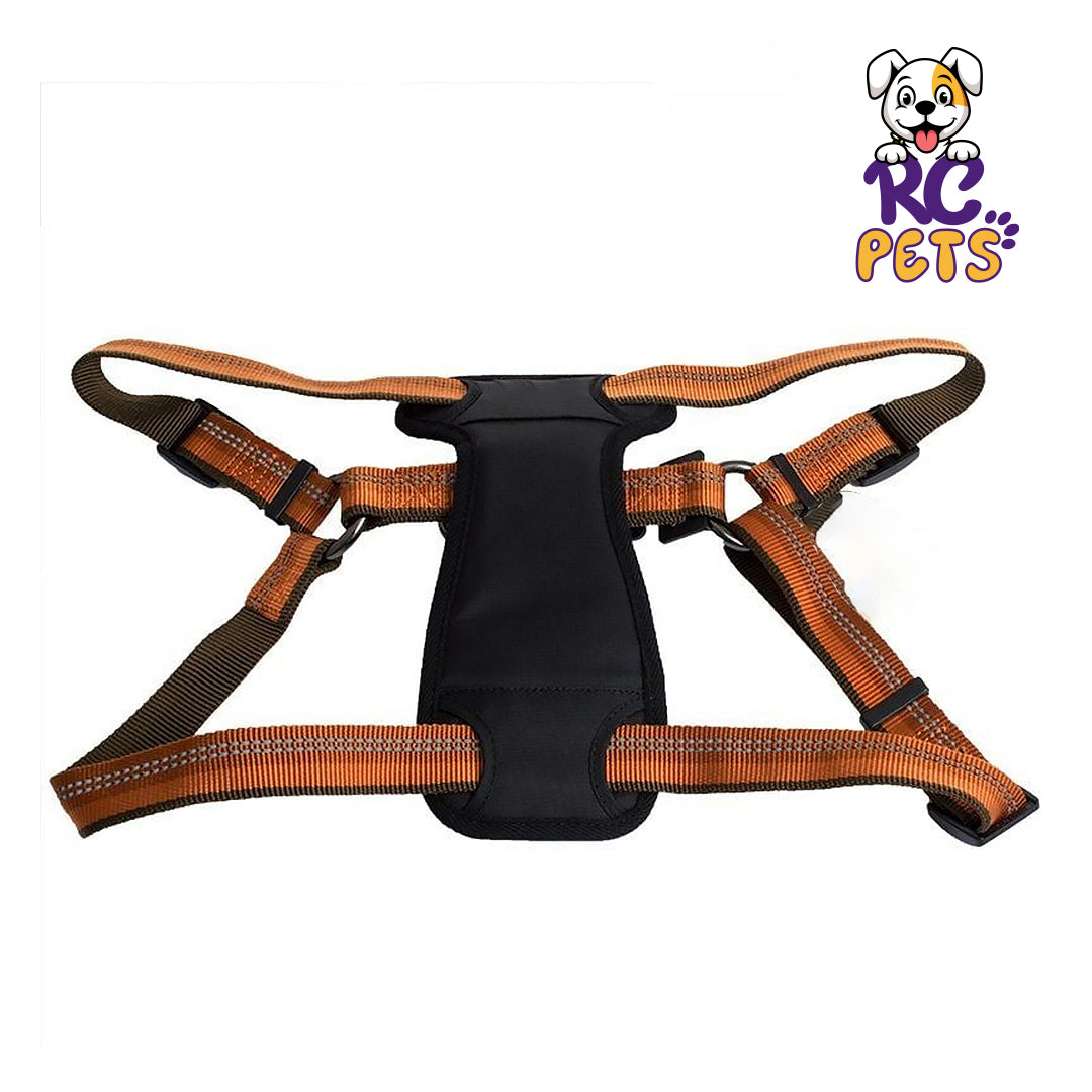 RC Pets - Reflective Adjustable Padded Dog Harness - Campfire Orange - Fits 26"-38"