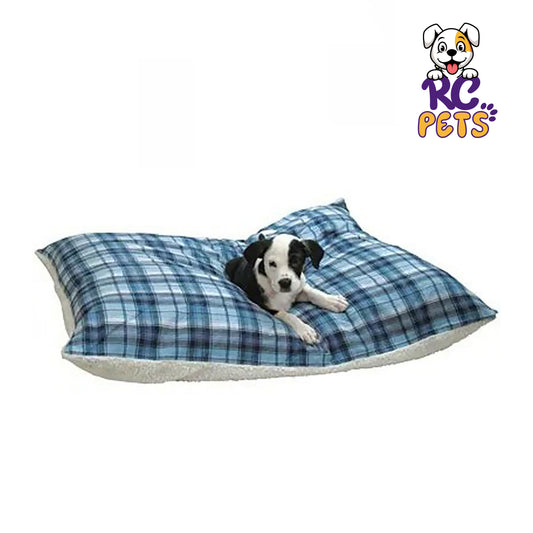 RC Pets - Flannel Sherpa Pet Bed, Blue Plaid